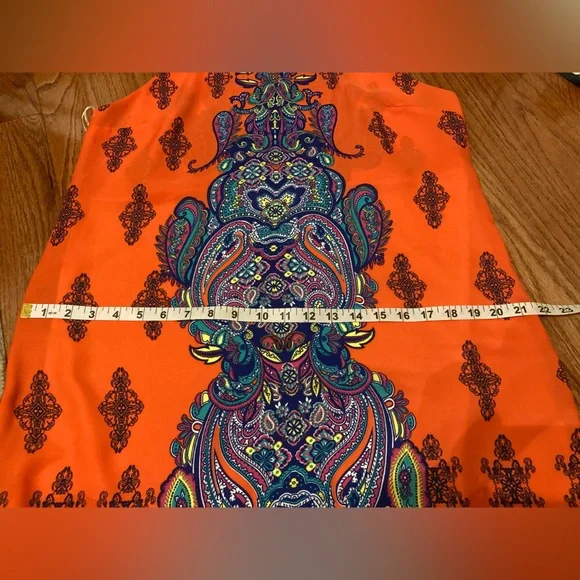 Vibrant Colored Sleeveless Keyhole/Neck Dress LARGE - Picture 11 of 11